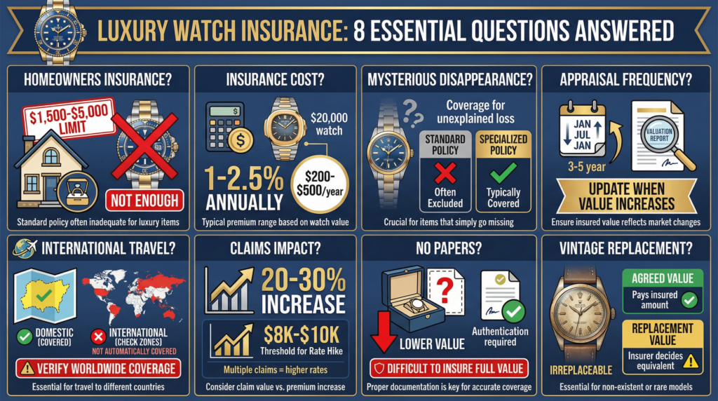 Luxury Watch Insurance and Essential Questions Answered. Frequently Asked Questions