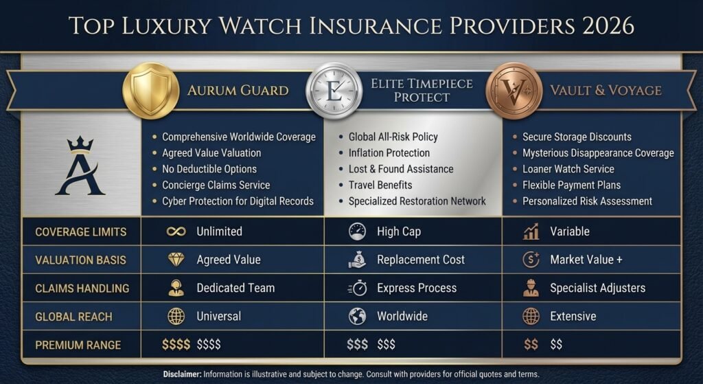 Comparison of top luxury watch insurance providers in 2026