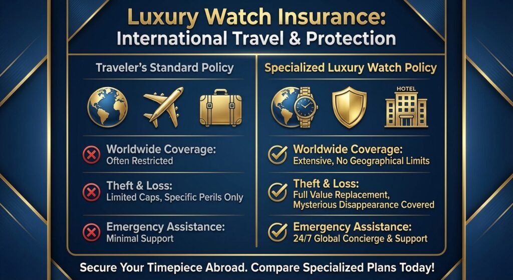 Luxury watch insurance coverage for international travel and hotels