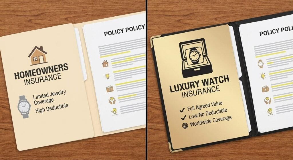 Homeowners insurance compared to luxury watch insurance coverage