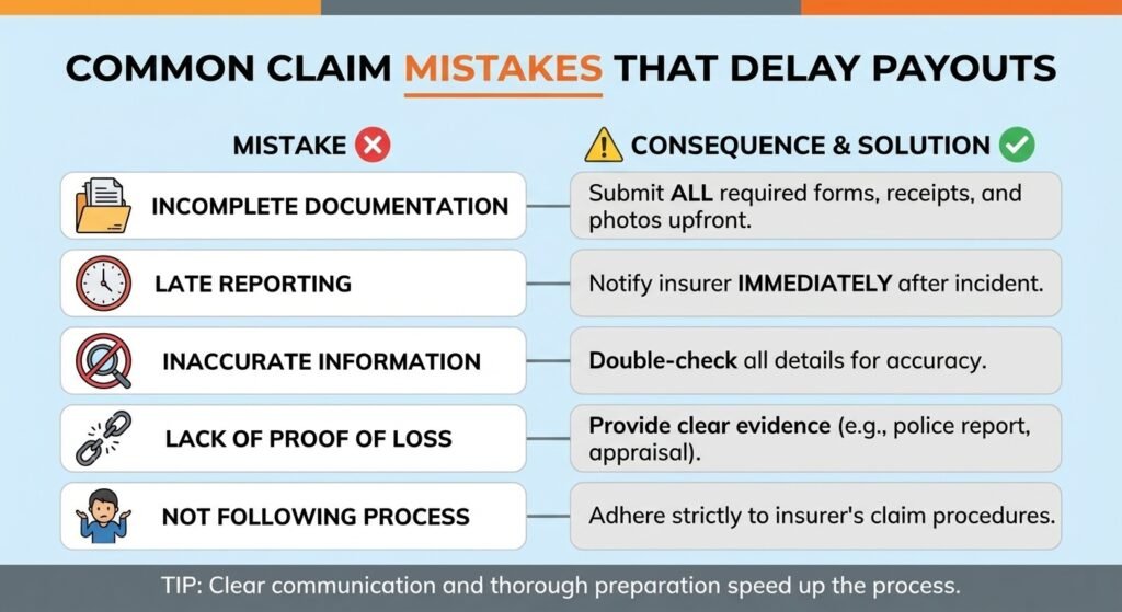 Common luxury watch insurance claim mistakes infographic
