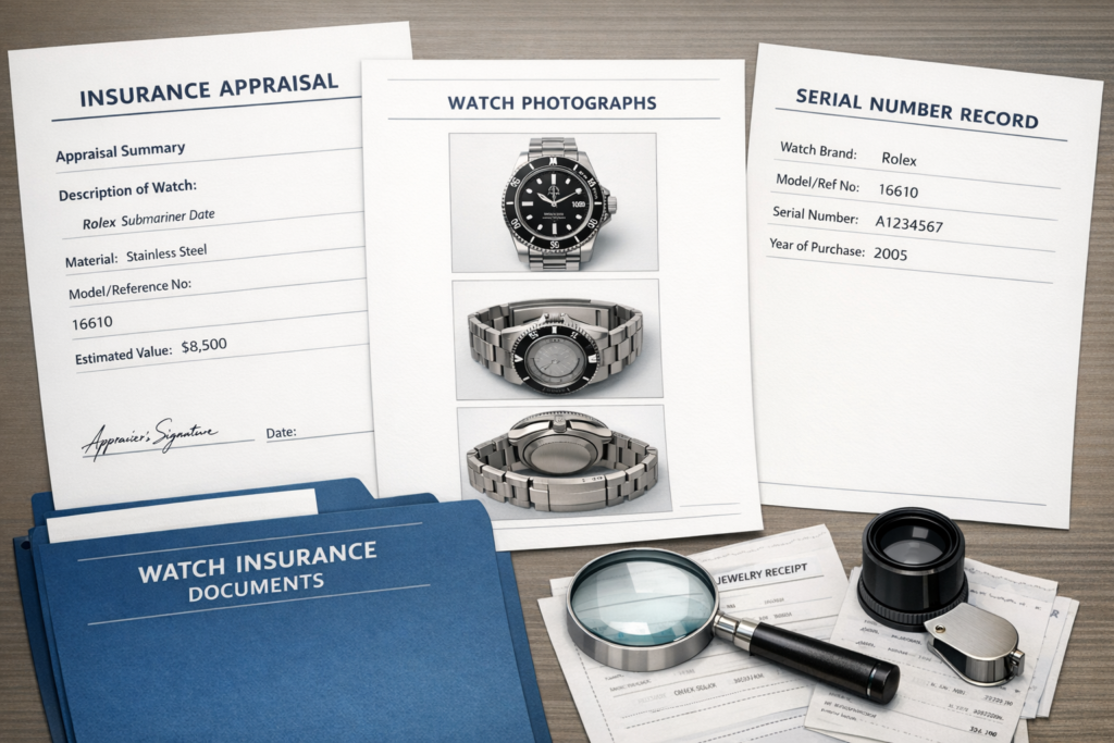  Documentation required to insure and protect luxury watches at home
