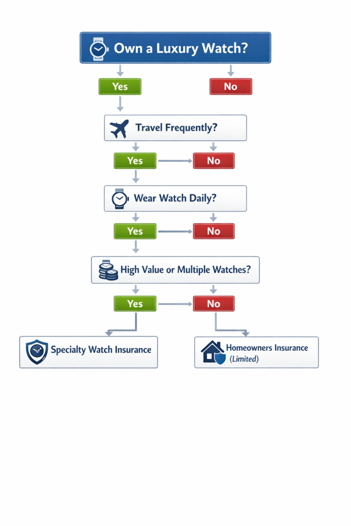  text: Luxury watch insurance cost and risk considerations when traveling internationally 