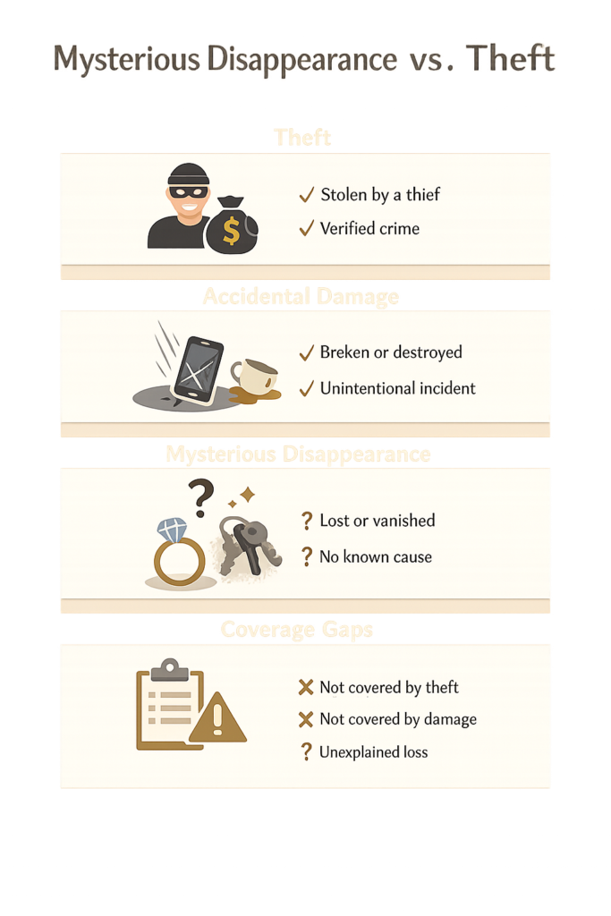  Infographic explaining mysterious disappearance versus theft in luxury watch insurance 