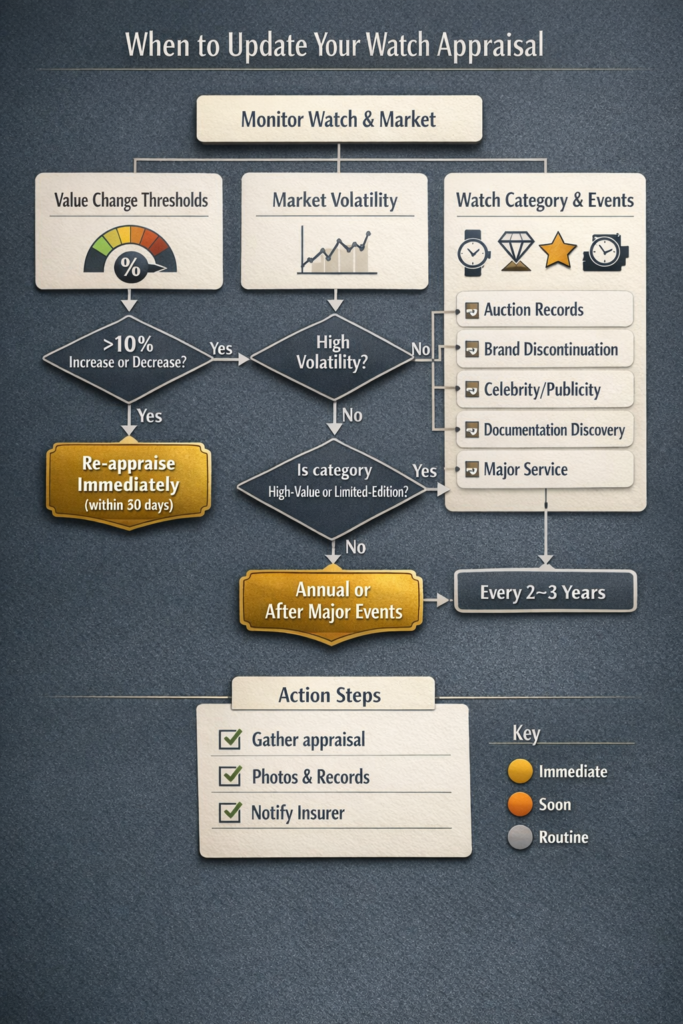Flowchart illustrating appraisal update decision process