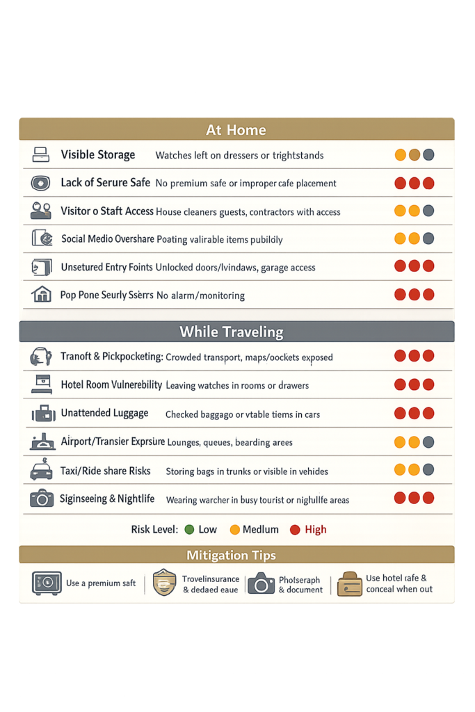  Infographic comparing theft risk at home versus theft risk while traveling
