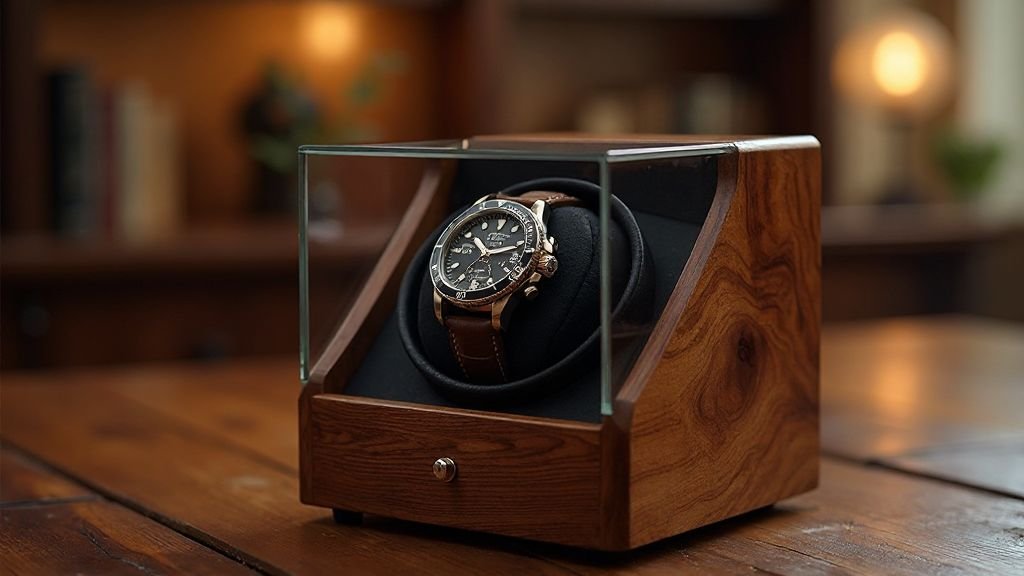  ROTHWELL best watch winders for Breitling watches holding an oversized luxury watch with deep clearance