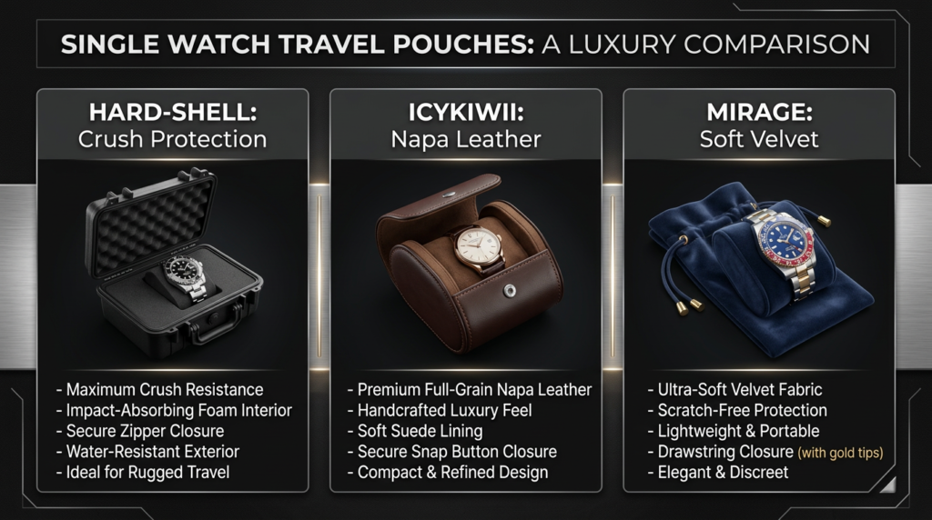  best single watch travel pouches comparison infograph