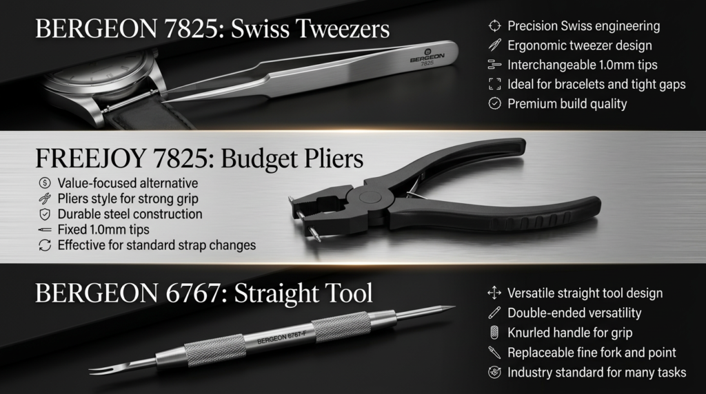 spring bar tool for watch band comparison infographic