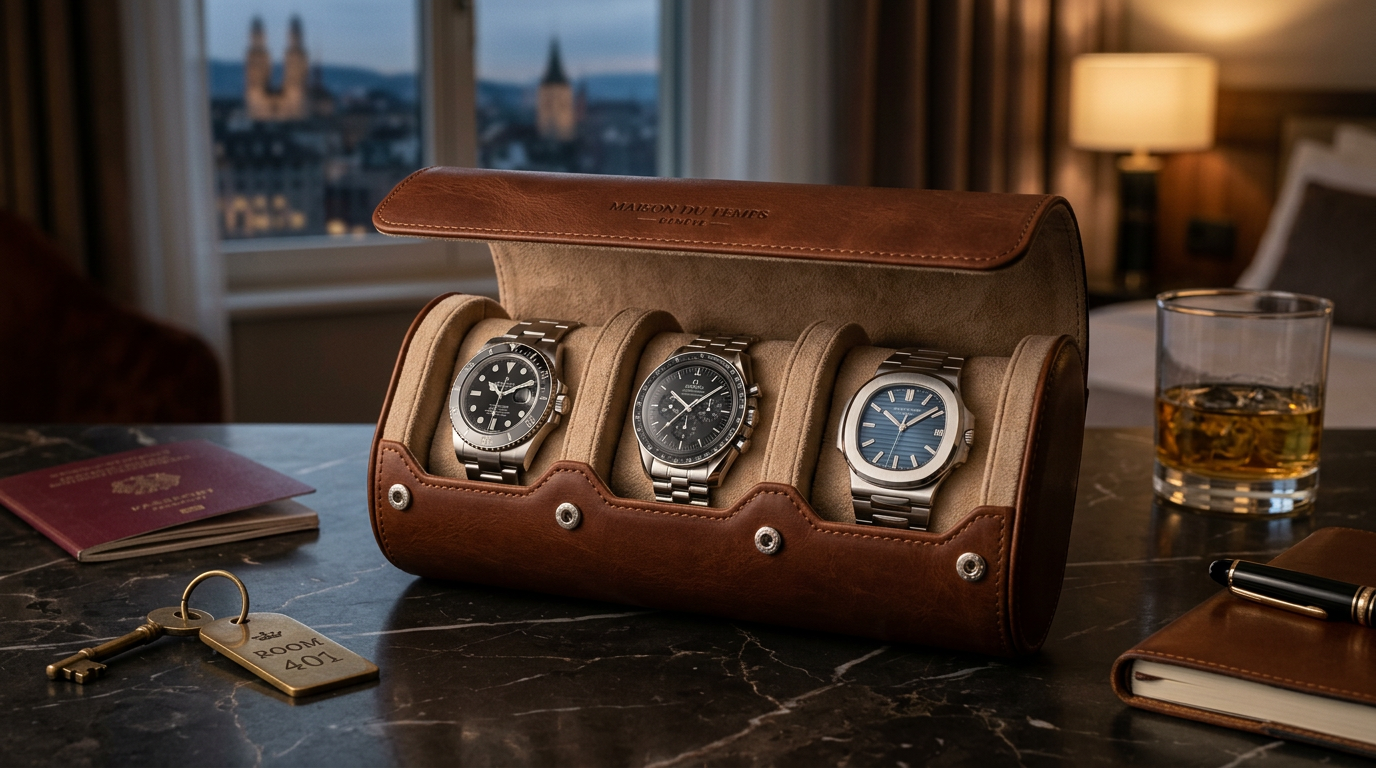 Best Travel Watch Case for Rolex & Luxury Leather Rolls