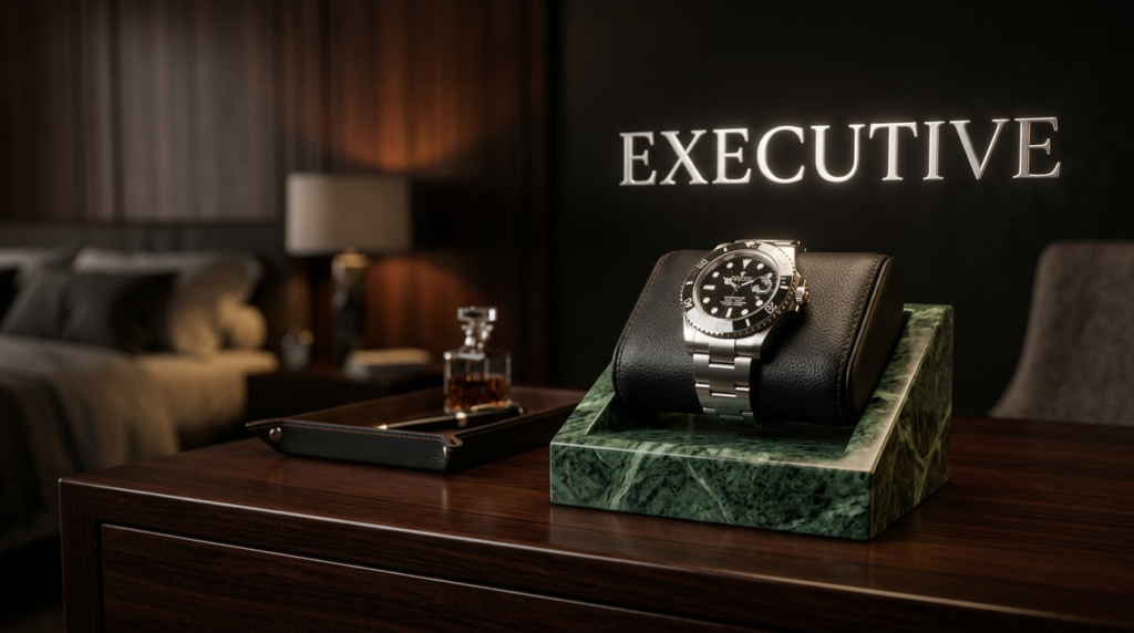  luxury watch stand marble leather