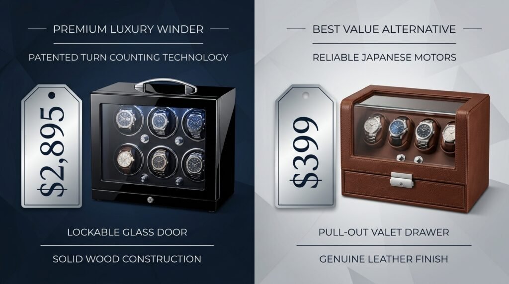  6 slot watch winder price comparison infographic