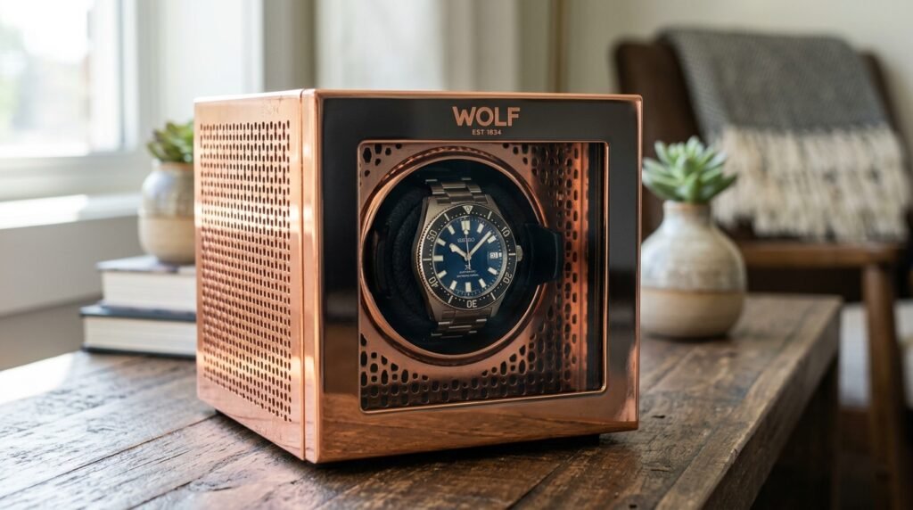  wolf axis copper watch winder