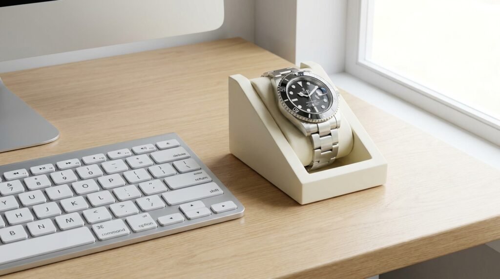 : watch stand wood