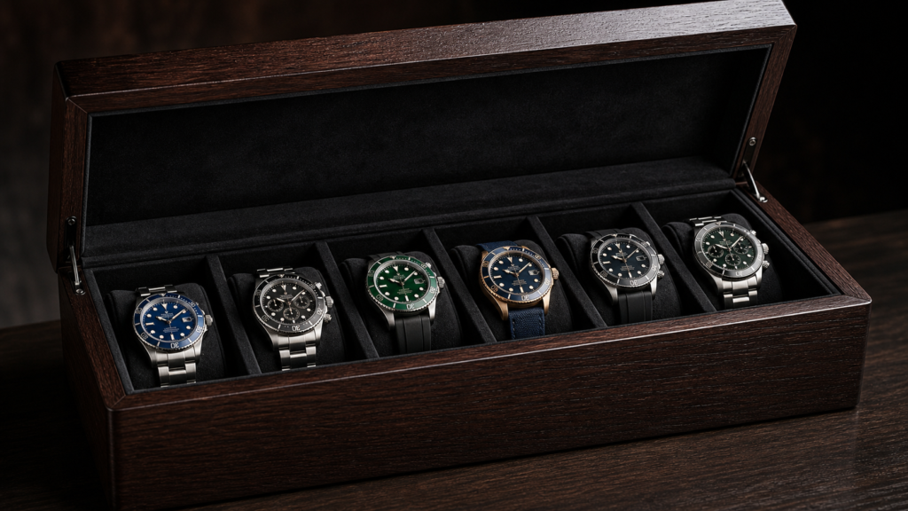 : mens wooden watch display case